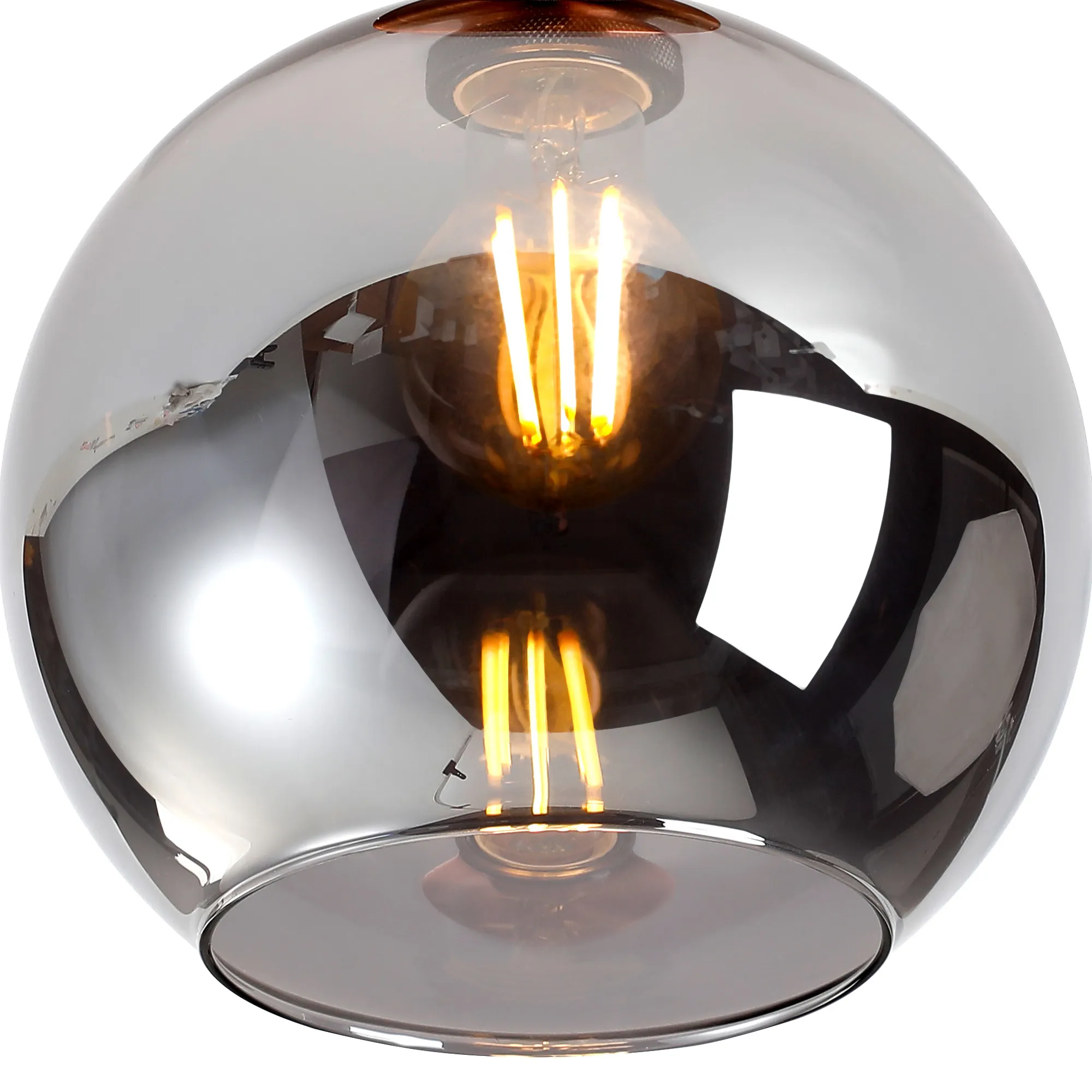 Cawdor Flush Fitting; 1 Light E27; Antique Copper/Smoke Globe Glass DK1156  Deco Cawdor